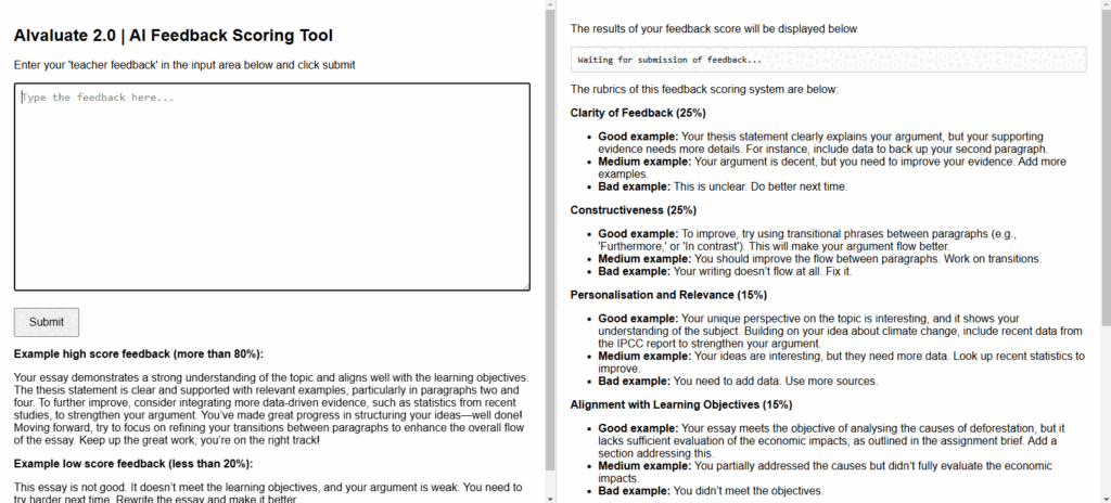 AI Feedback Scoring Tool